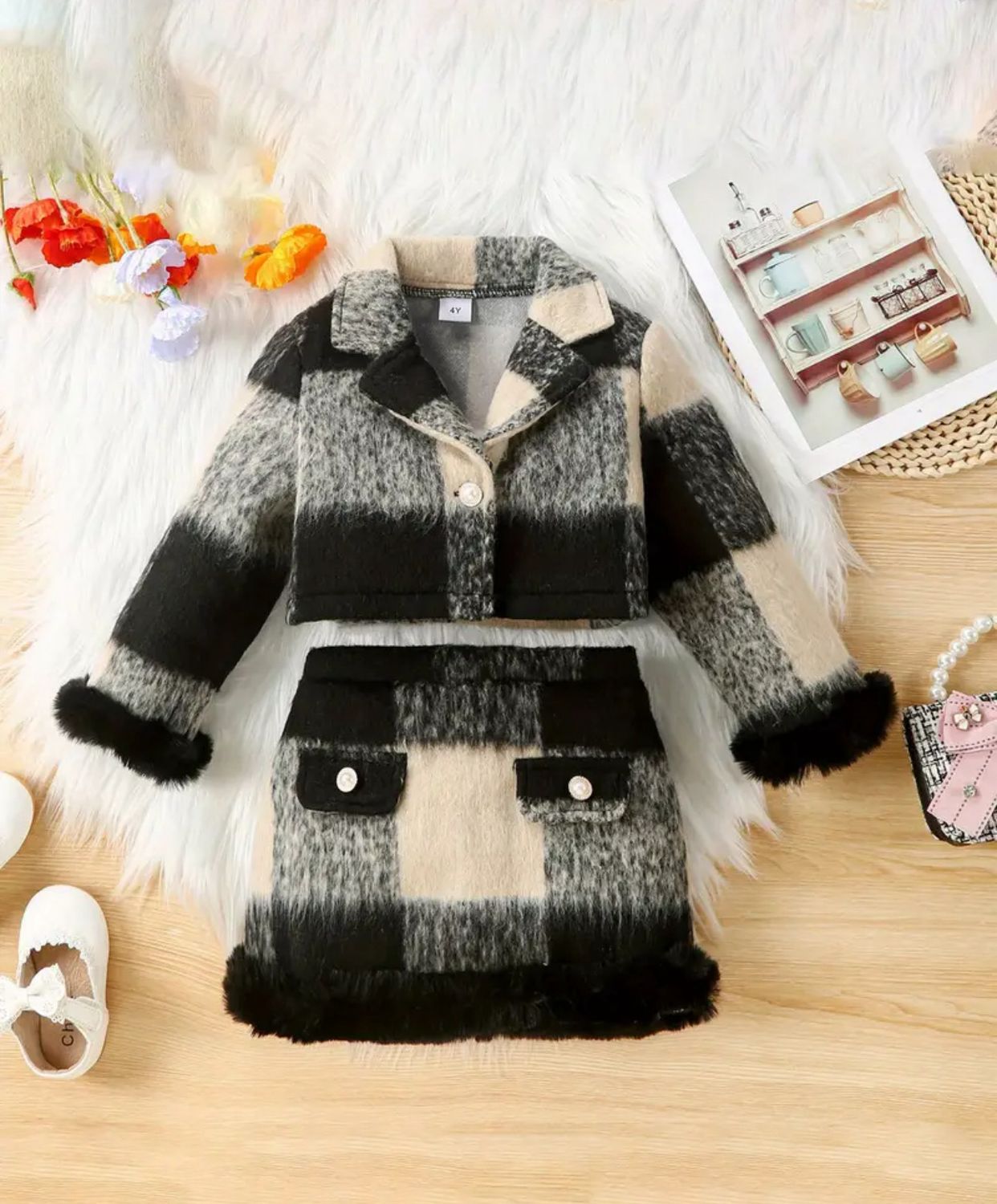 Long Sleeve Single Breasted Jacket and Skirt 2Pcs Set