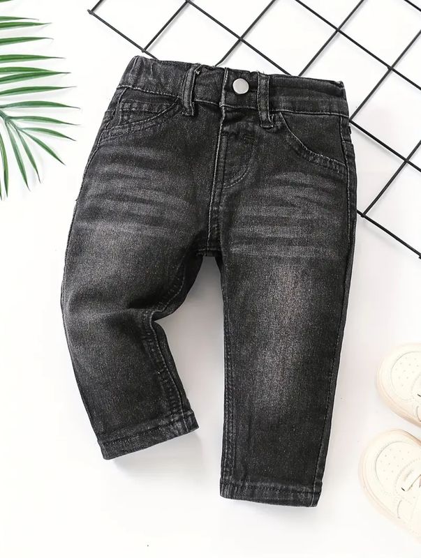 Boys' Classic Black Stretch Denim Jeans