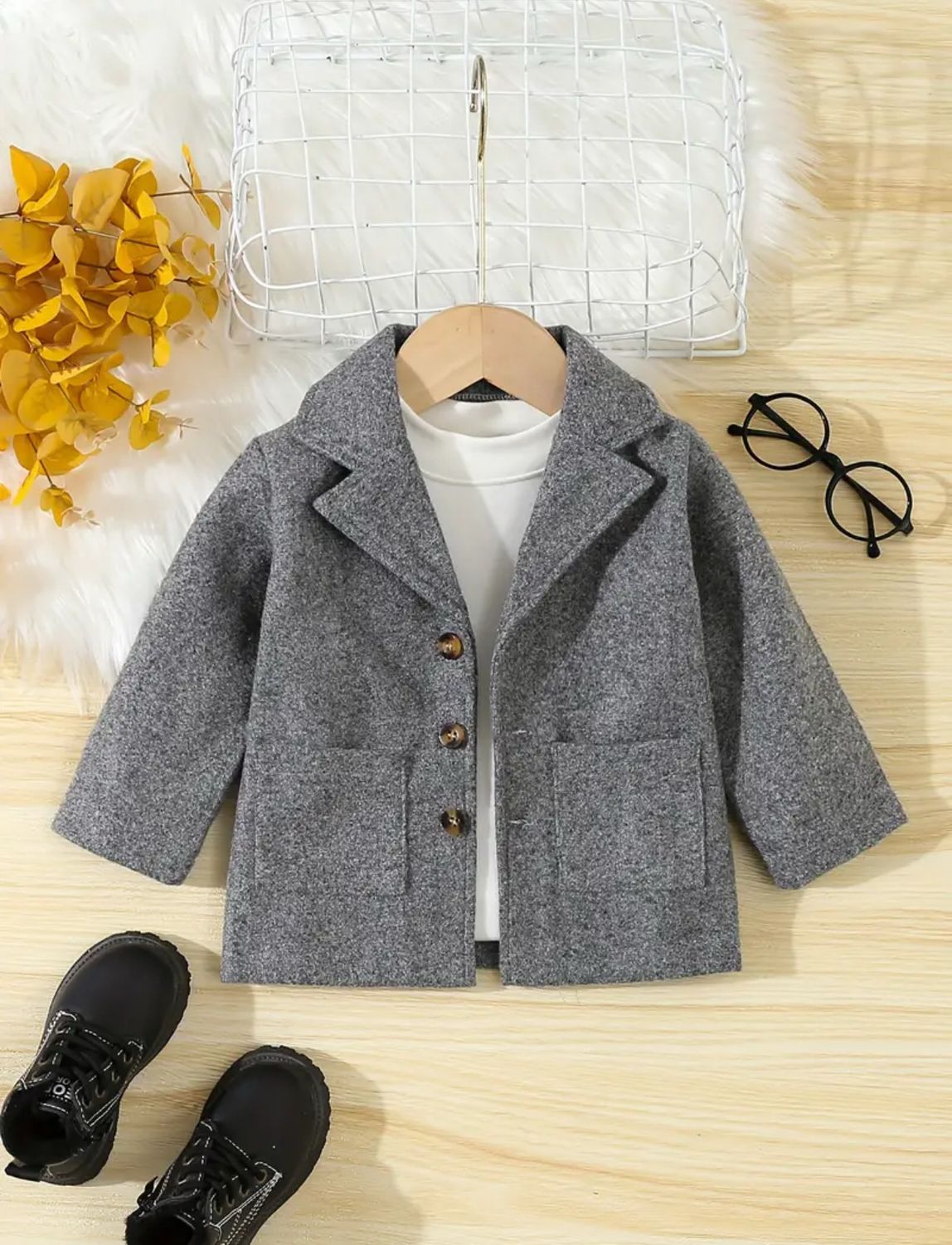 Boys Lapel Jacket - Grey