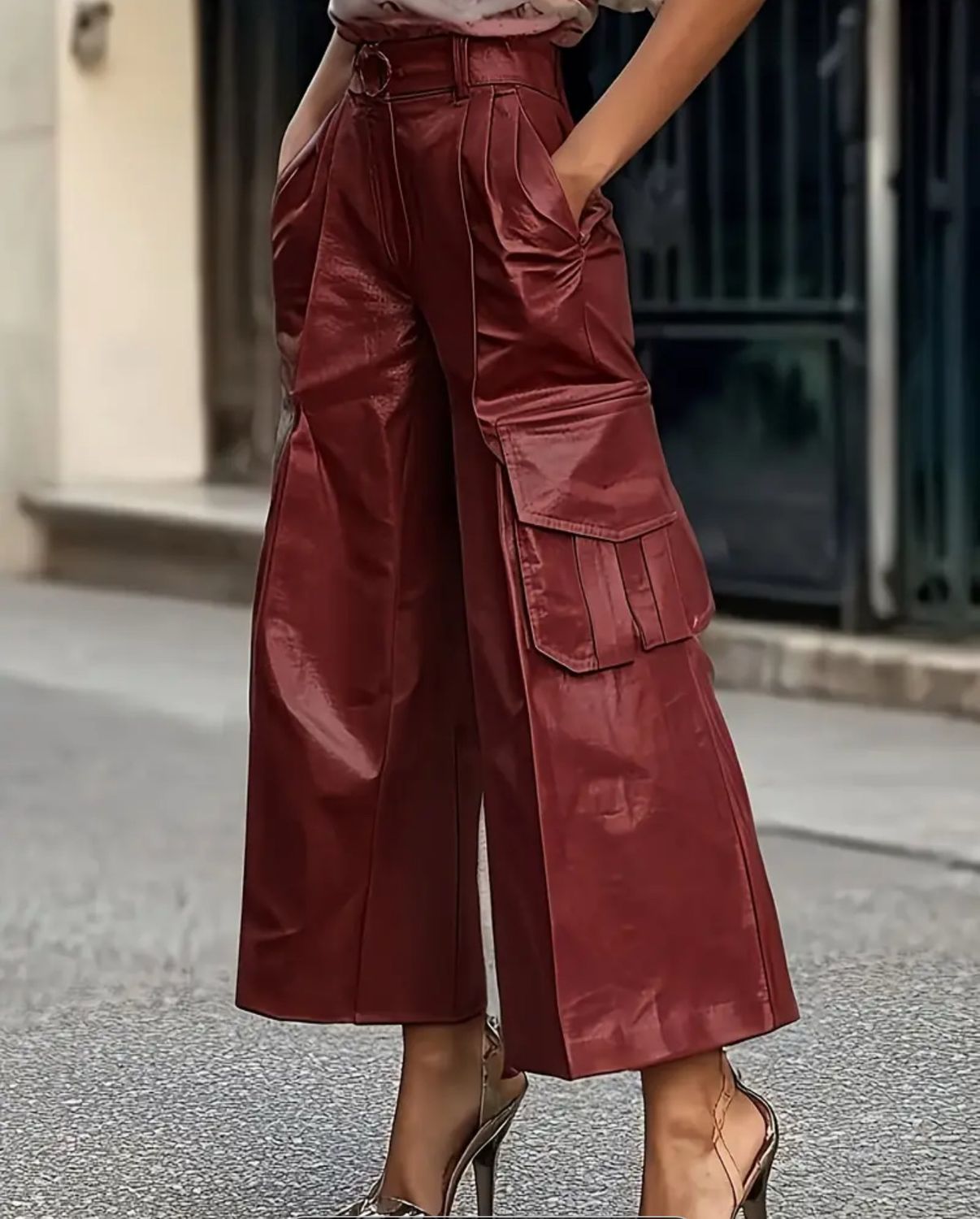Something About You Faux Leather Cargo Pant