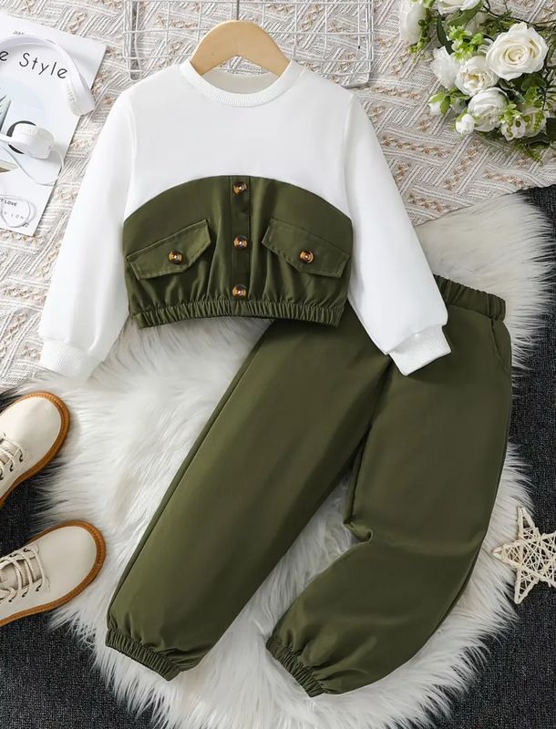 2 Pcs Set Chic & Cool Girl's Outfit