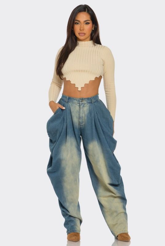 No Limits Drape Denim Pants