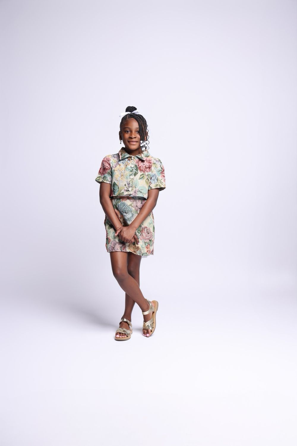 Floral Jacquard Pattern Skirt Set