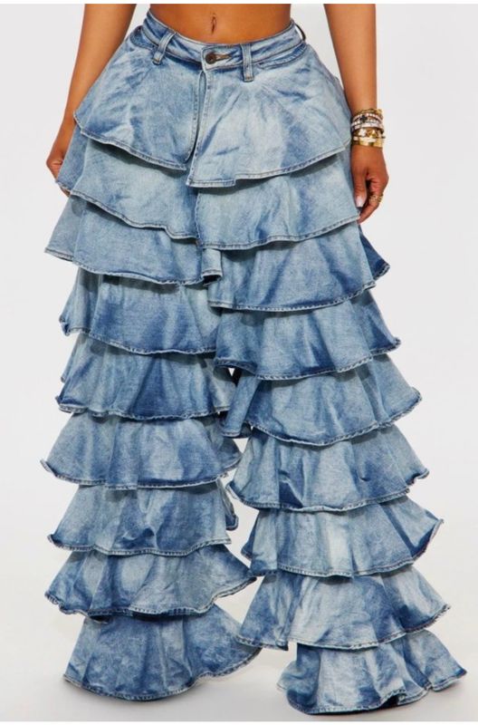 Scene Stealer Ruffle Denim Pants