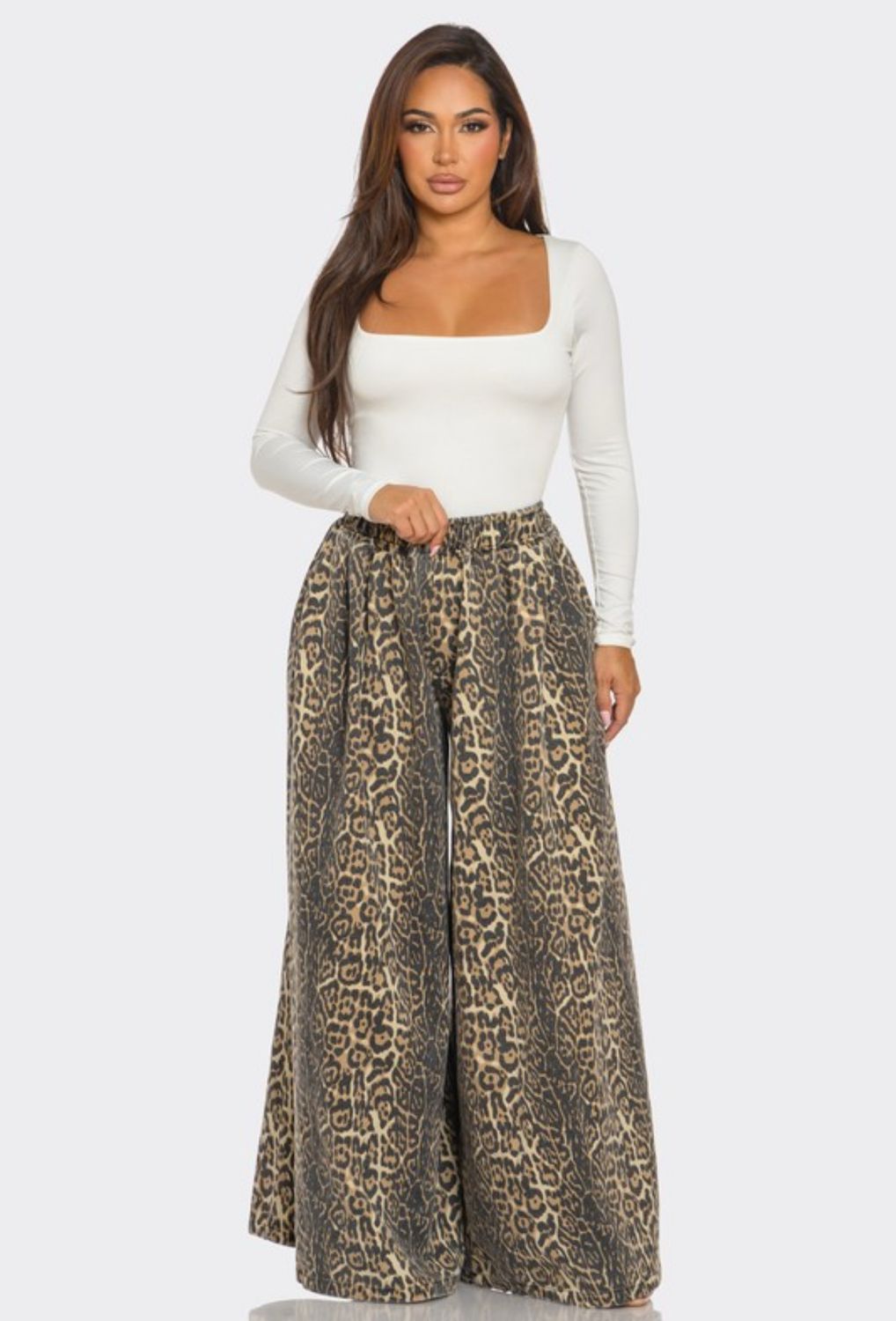 Wild One Leopard Wide Leg Pants