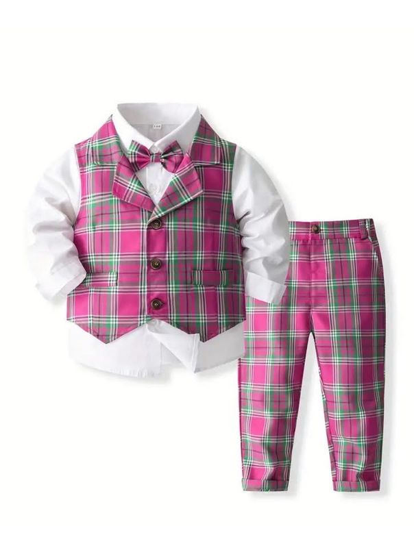 Pink and Green Plaid Suit