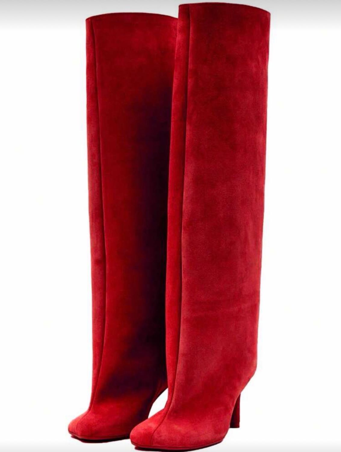 Always A Baddie Knee High Square Toe Boots - Red