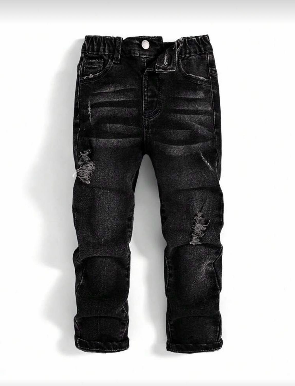 Black Ripped Frayed Jeans