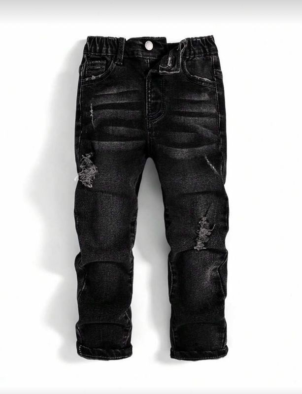 Black Ripped Frayed Jeans