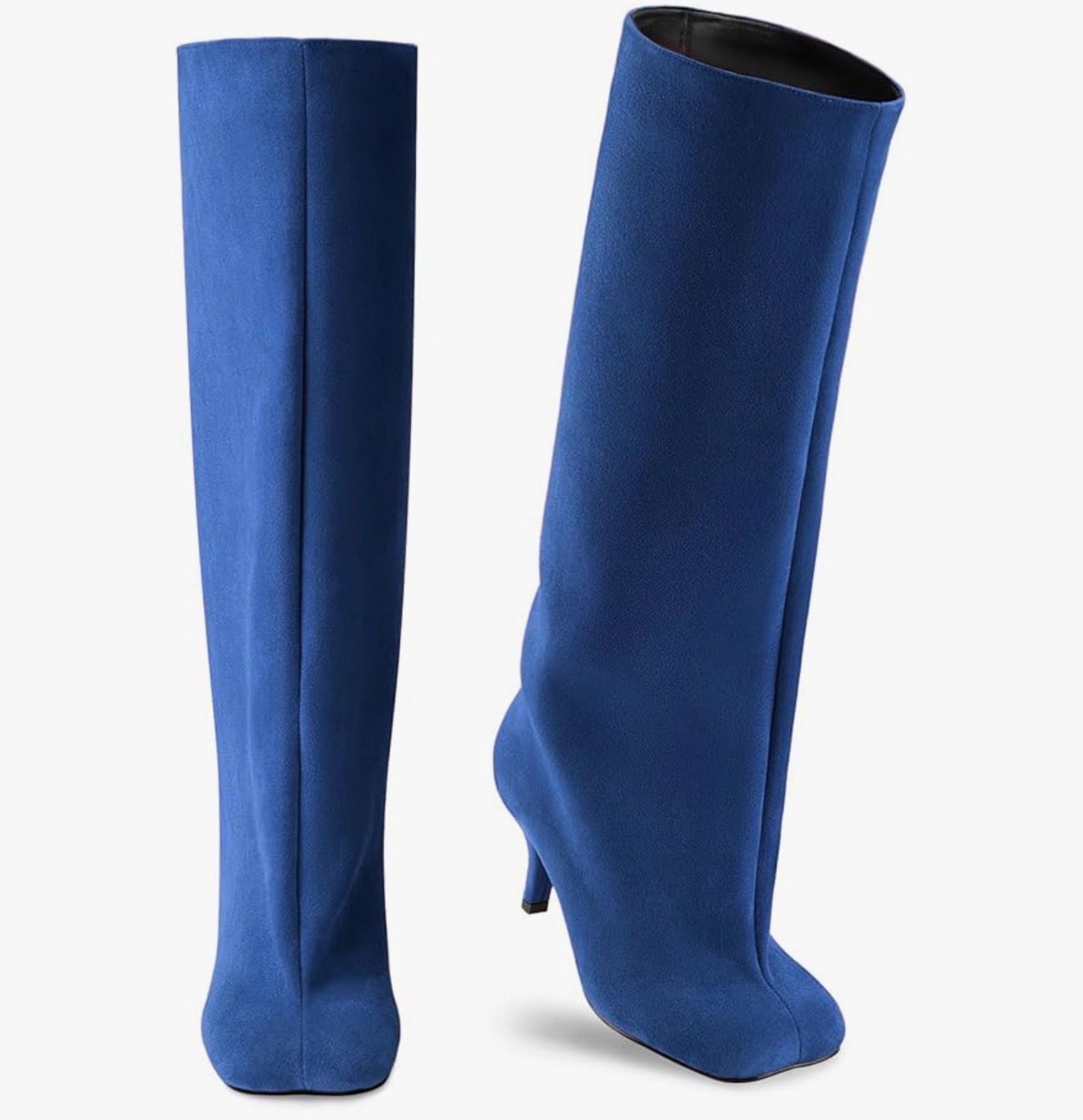 Always A Baddie Knee High Square Toe Boots - Blue Always A Baddie Knee High Square Toe Boots - Blue