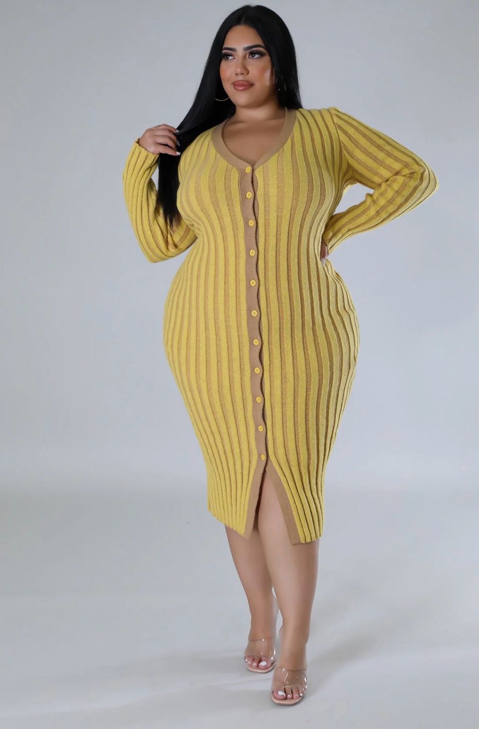 Cuffing Season Color Block Sweater Dress