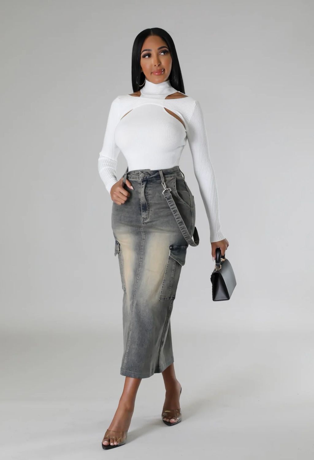 Get In Line Cargo Skirt