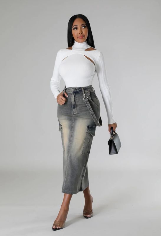 Get In Line Cargo Skirt