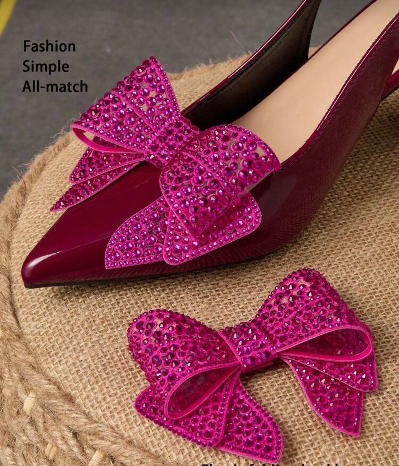Kantey Rhinestone Shoe Clips- Pink