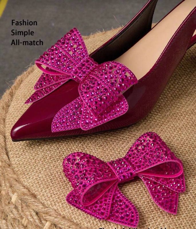 Kantey Rhinestone Shoe Clips- Pink