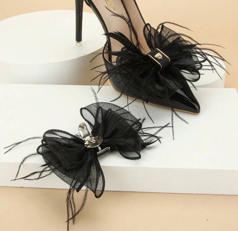 Zoey Feathered Shoe Clips