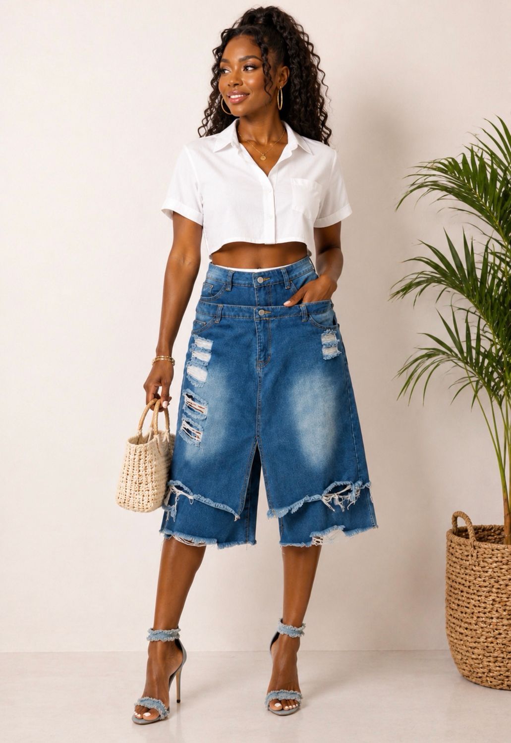 Lost It Cargo Overlay Shorts