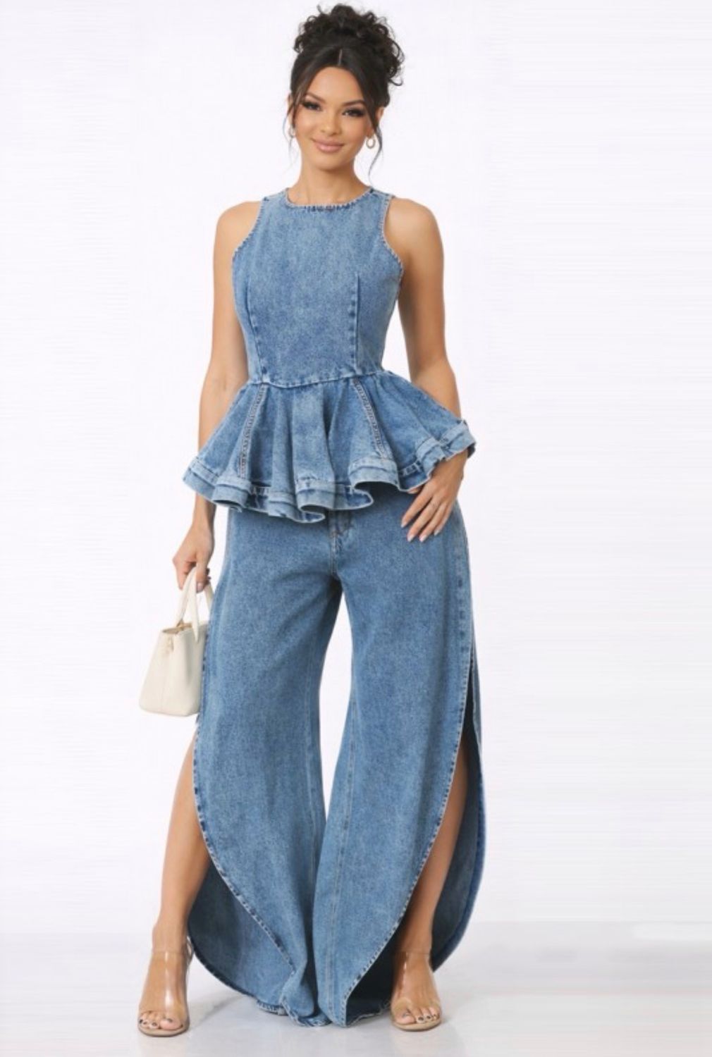 Softly In Love Bubble Hem Poplin Set
