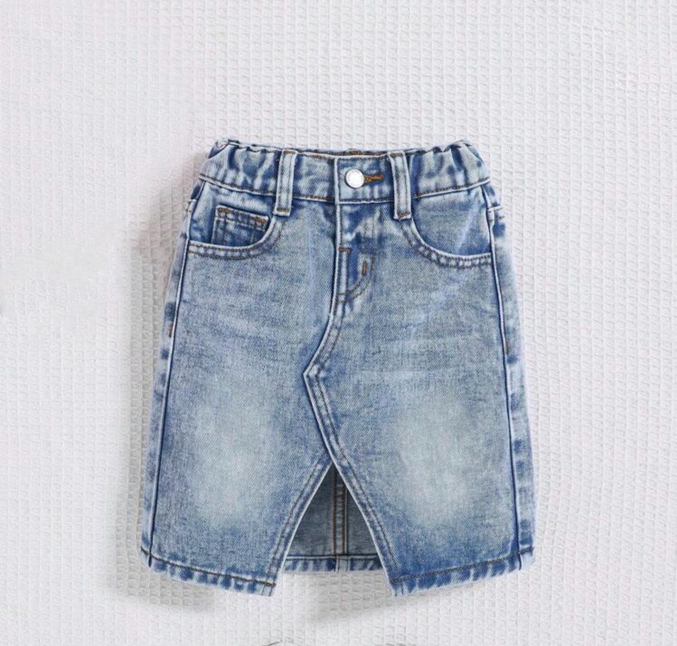 Split Front Denim Skirt