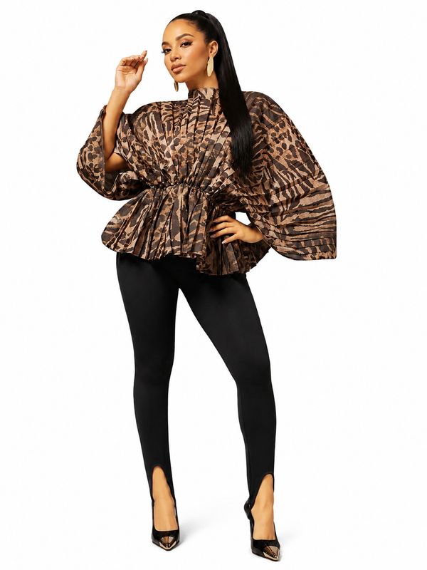 Wild Intentions Pleated Peplum Top