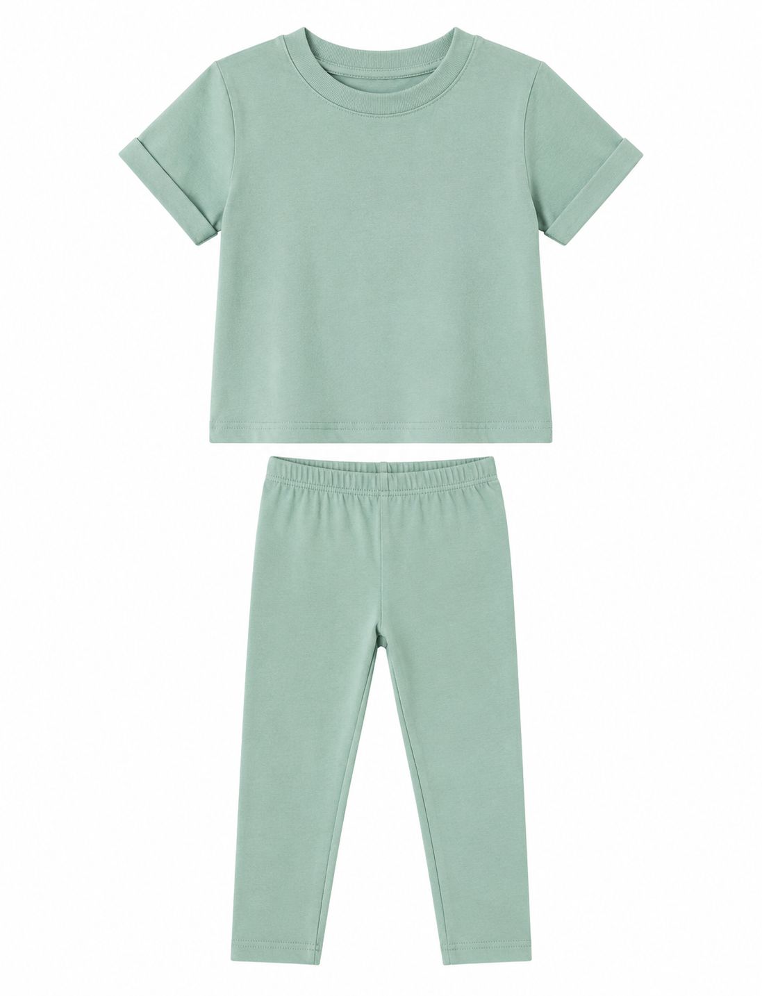 Girls Casual Leggings Set - Sage