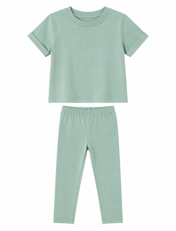 Girls Casual Leggings Set - Sage