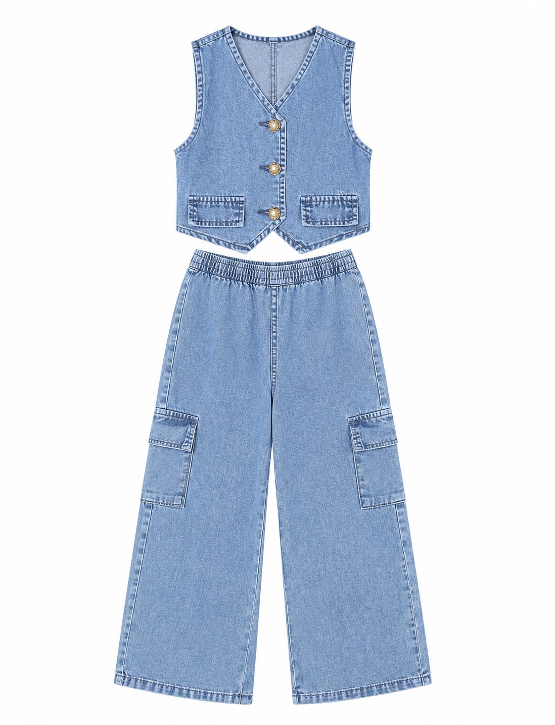 Girls Vest and Cargo pants