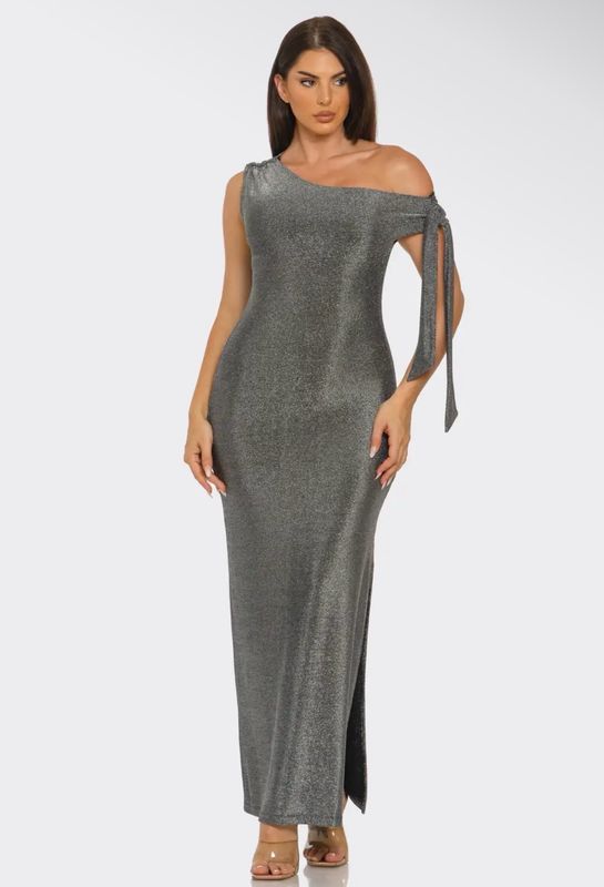 After Hours Metallic Maxi Dress