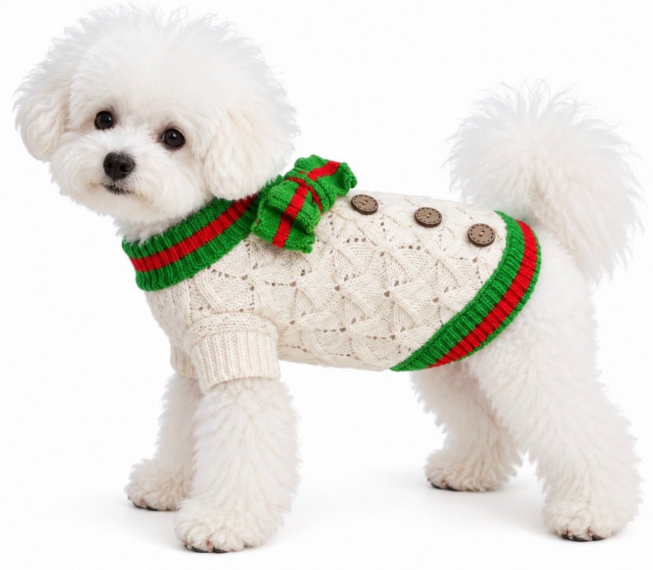 Christmas Cheer Cable Knit Dog Sweater