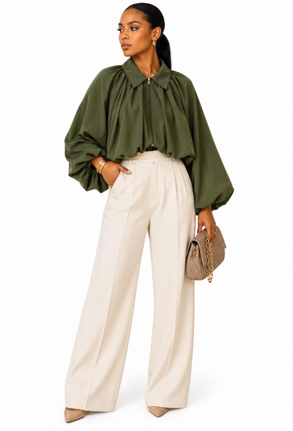 Keep It Chic Ballon Sleeve Top