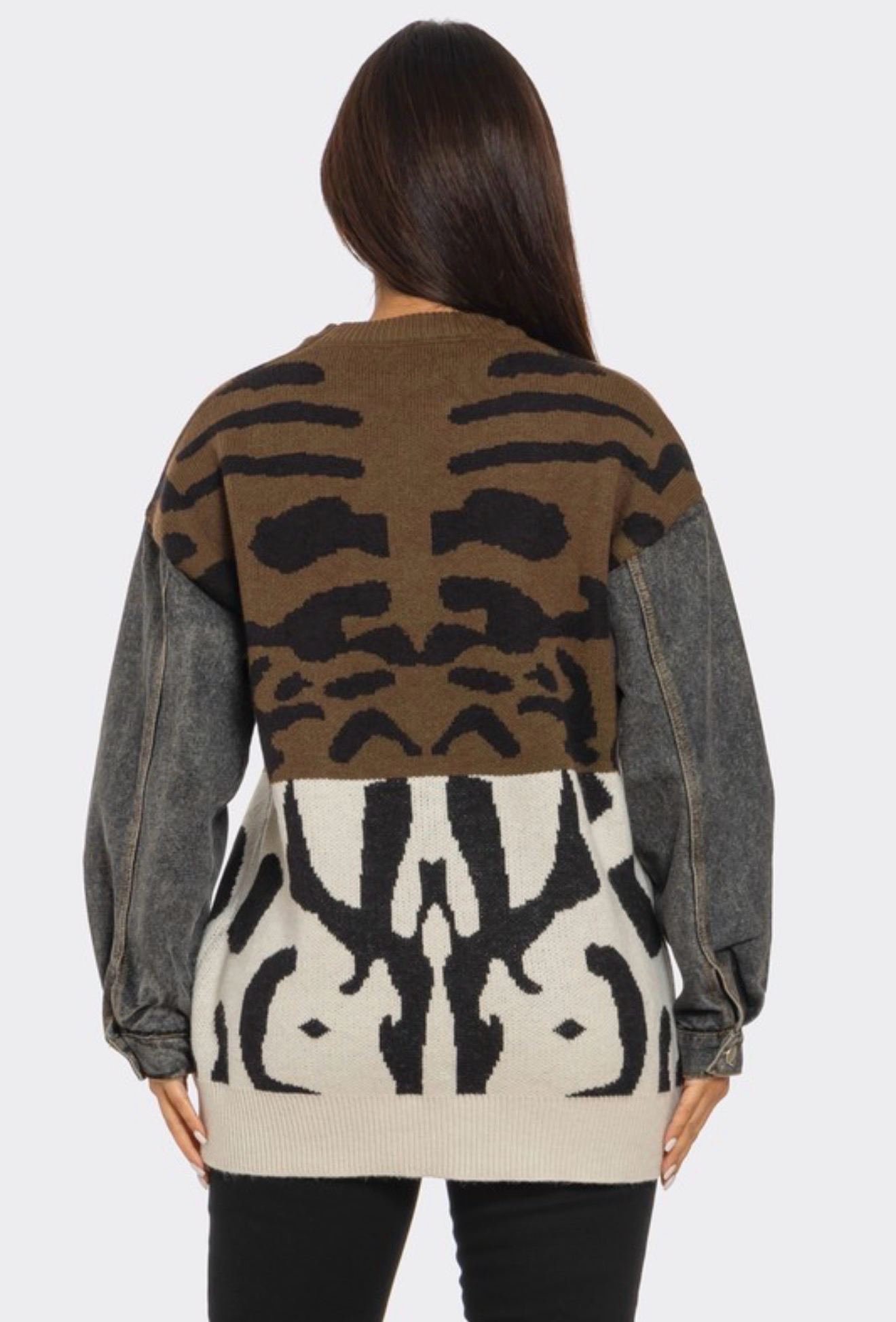 Run Wild Mixed Media Sweater