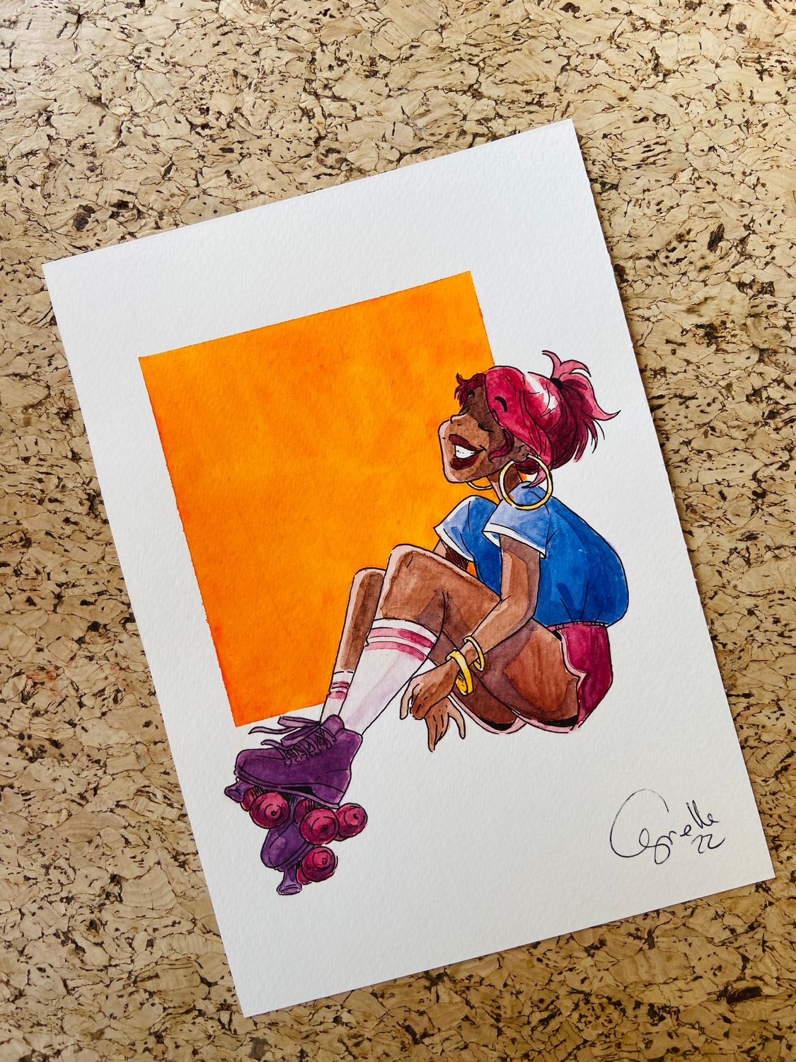 Patins à Roulette - Dessin original
