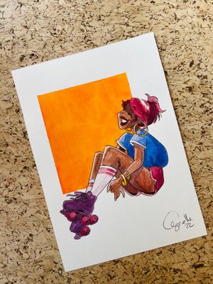 Patins à Roulette - Dessin original