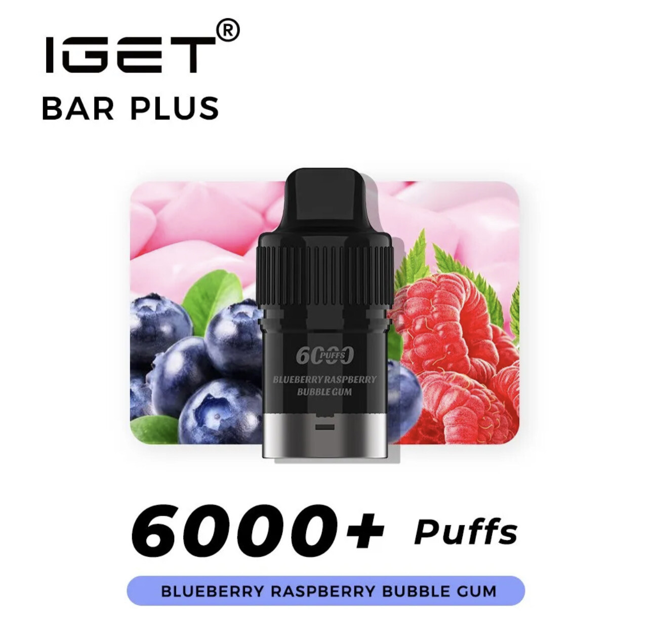 BLUEBERRY RASPBERRY BUBBLEGUM PODS ONLY 6000 PUFFS