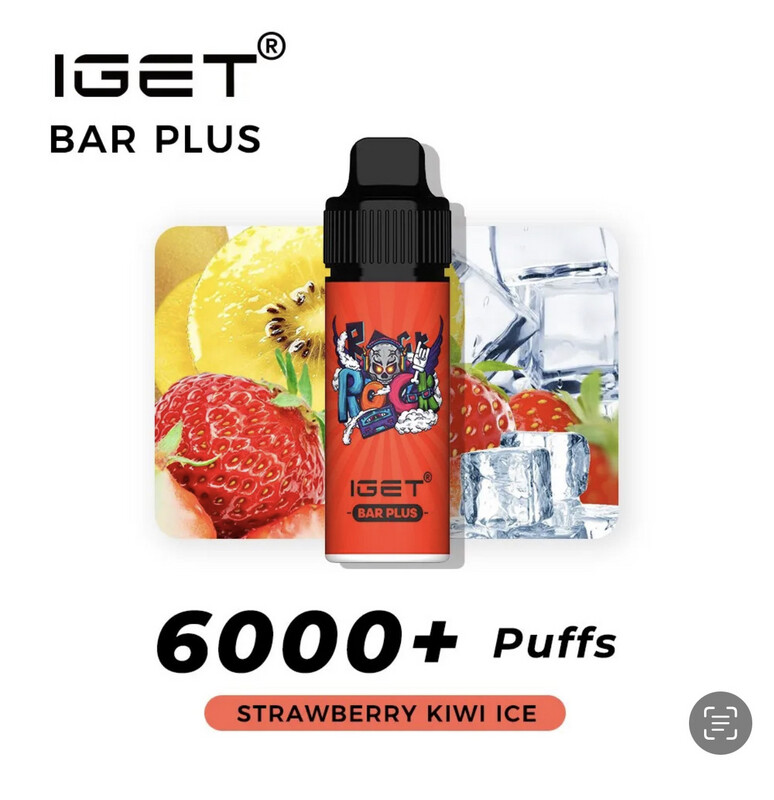 IGET BAR PLUS STRAWBERRY KIWI ICE 6000 PUFFS