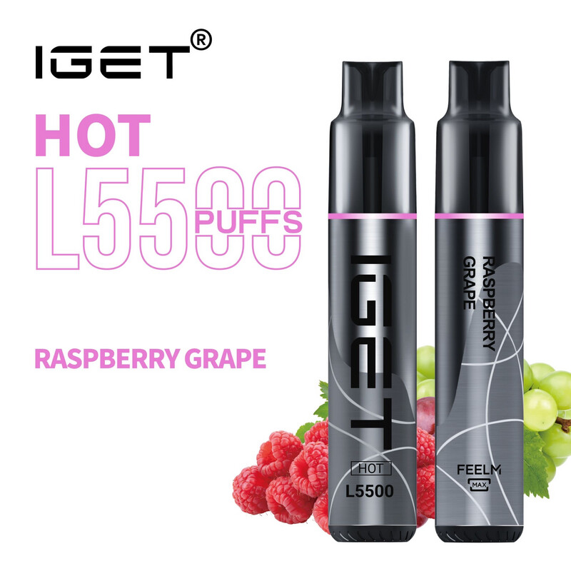 IGET HOT RASPBERRY GRAPE 5500 PUFFS