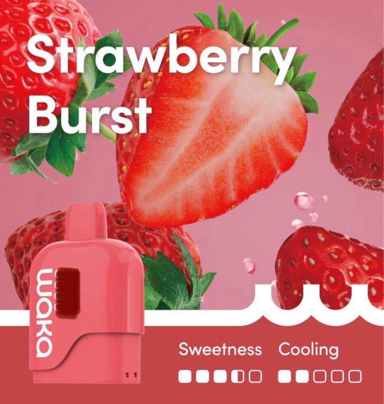 WAKA STRAWBERRY BURST POD ONLY 3000 PUFFS