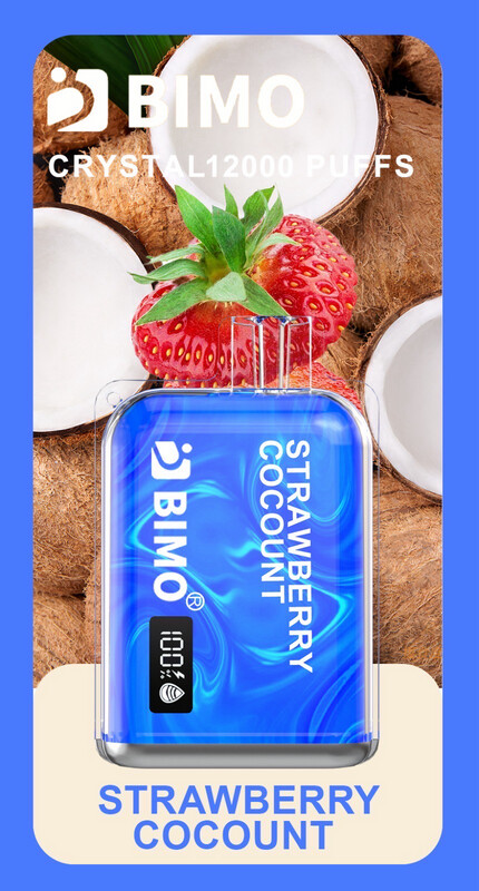 BIMO CRYSTAL STRAWBERRY COCONUT 12000 PUFFS