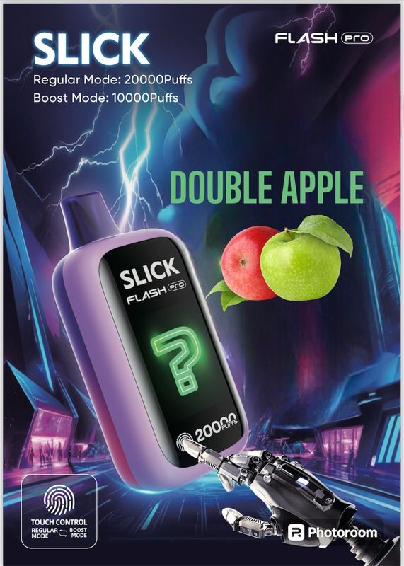 HQD SLICK FLADH PRO DOUBLE APPLE ICE 20K PUFFS