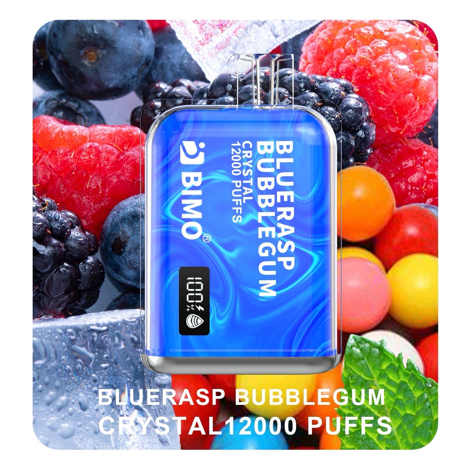 BYMO CRYSTAL BLUERASP BUBBLEGUM 12000 PUFFS