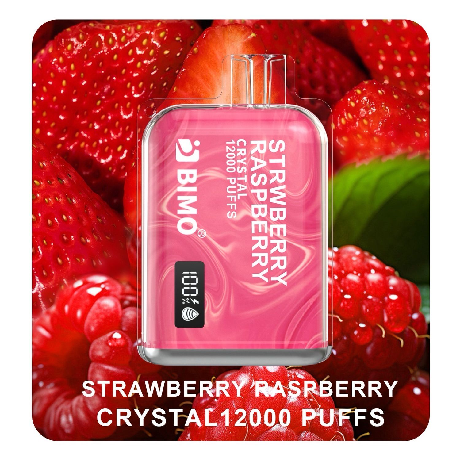 BIMO CRYSTAL STRAWBERRY RASPBERRY 12000 PUFFS