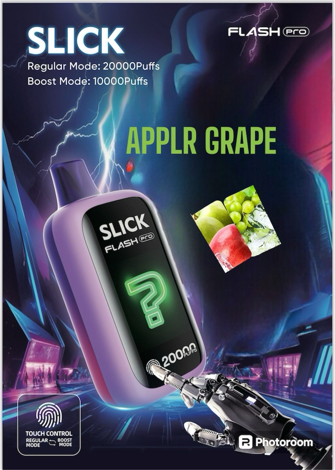 HQD SLICK FLASH PRO APPLE GRAPE ICE 20K PUFFS