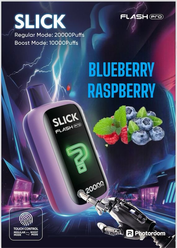 HQD SLICK FLADH PRO BLUEBERRY RASPBERRY 20K PUFFS