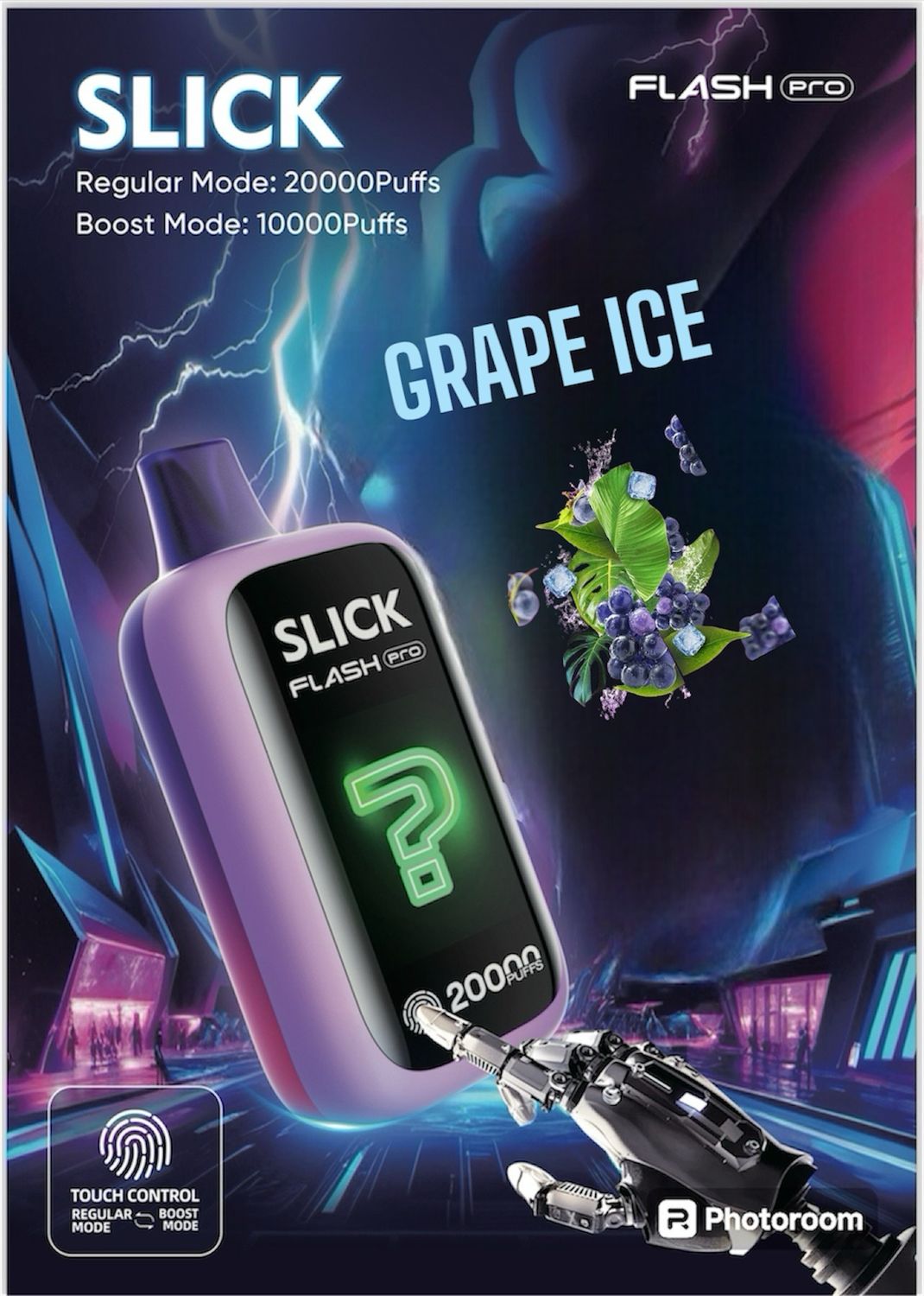 HQD SLICK FLASH PRO GRAPE ICE 20K PUFFS