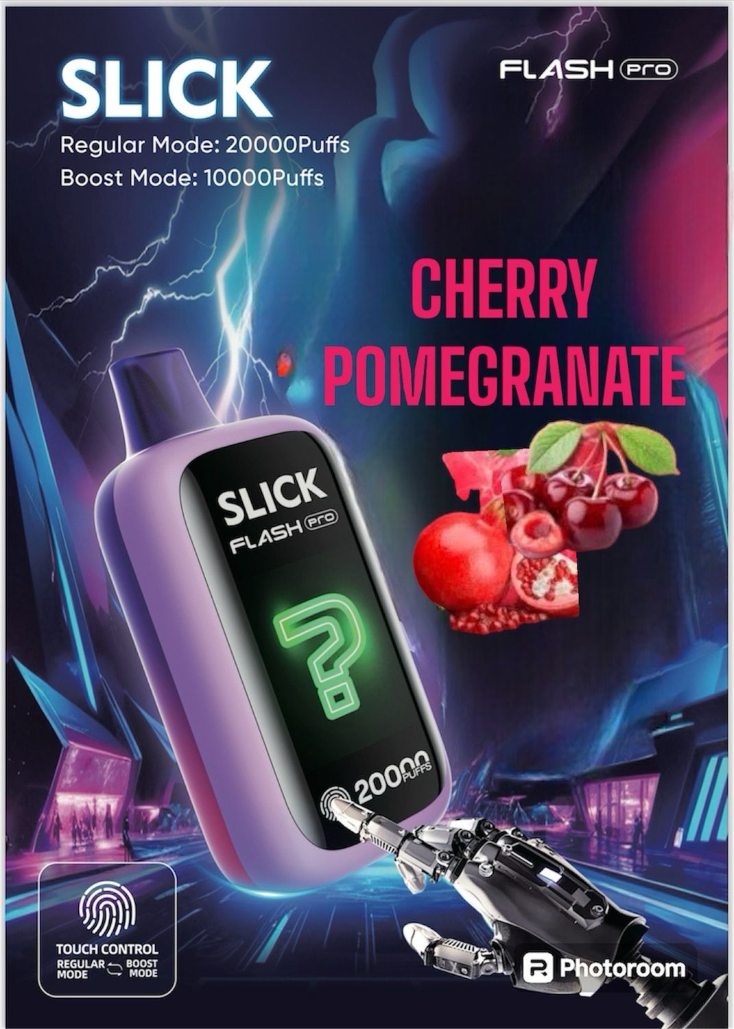 HQD SLICK FLASH PRO KIWI POMEGRANATE ICE 20K PUFFS