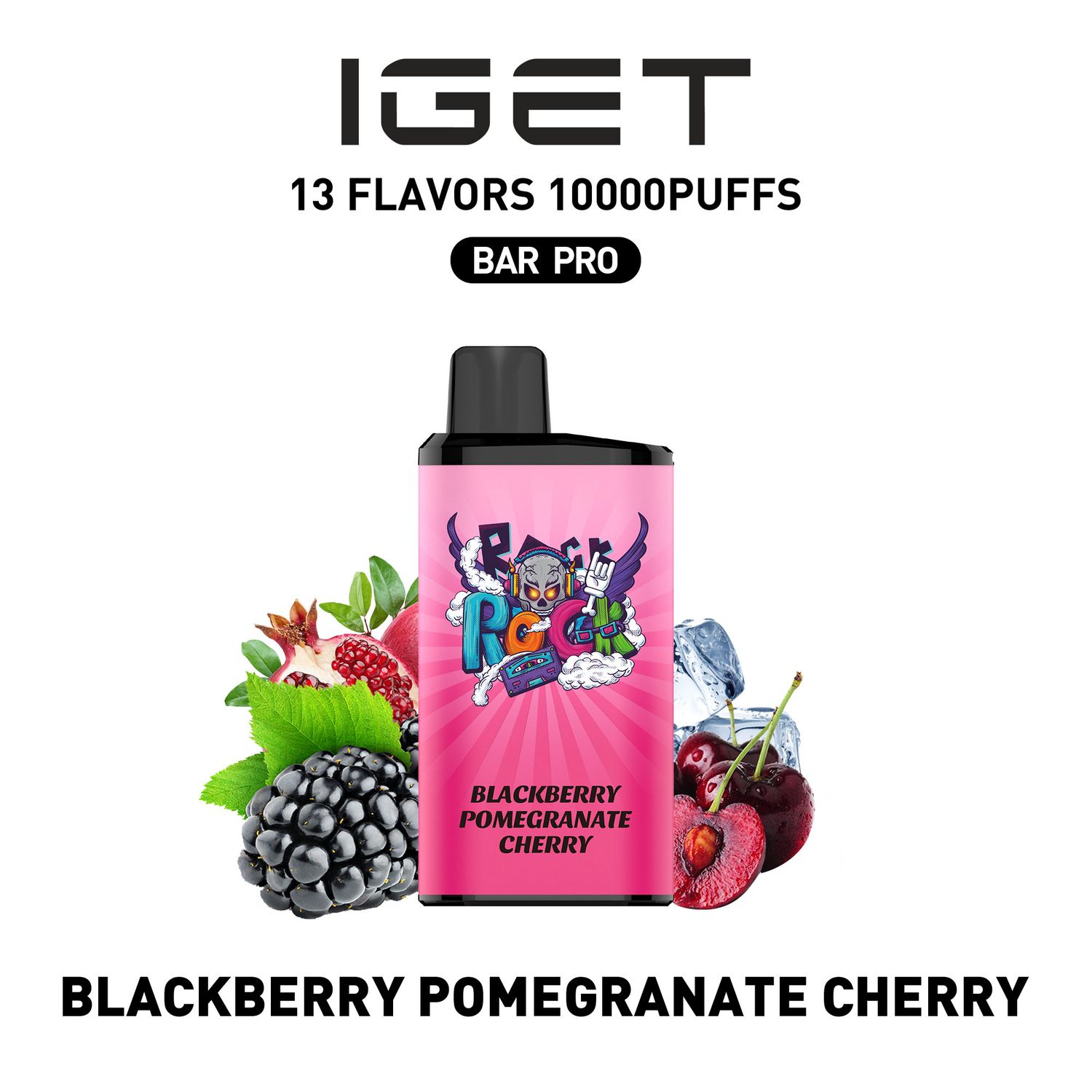 IGET BAR PRO BLACKBERRY POMEGRANATE CHERRY 10000 PUFFS