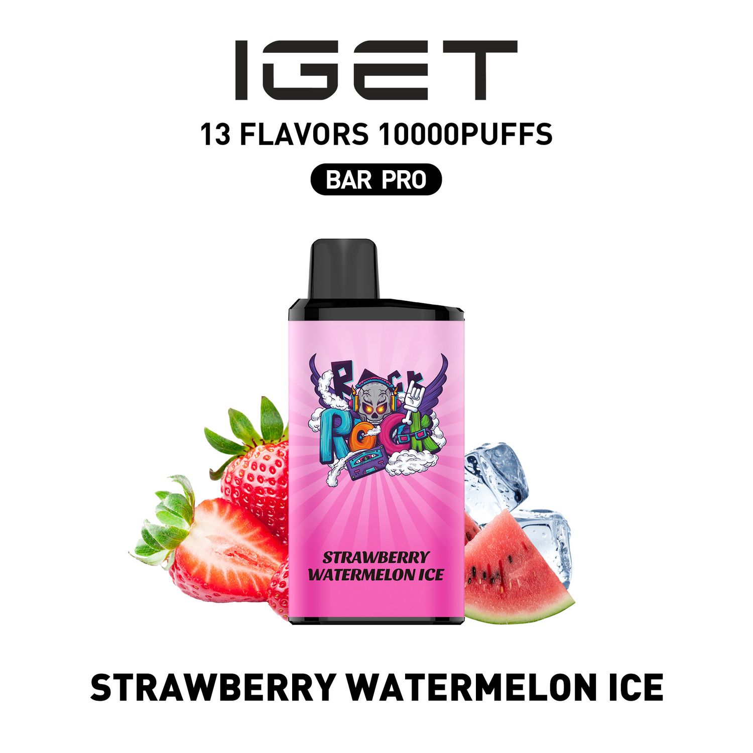 IGET BAR PRO STRAWBERRY WATERMELON 10000 PUFFS