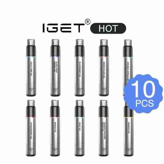 A BOX OF IGET HOT 5500 PUFFS
