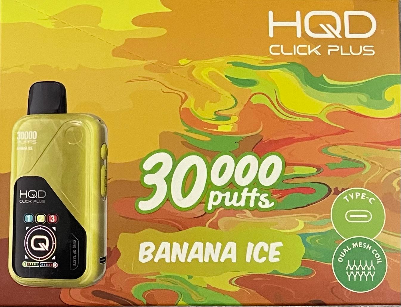 HQD CLICK PLUS BANANA ICE  30000 PUFFS