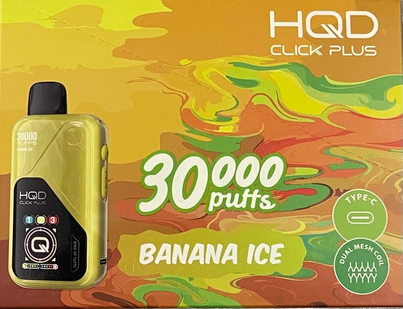 HQD CLICK PLUS BANANA ICE  30000 PUFFS